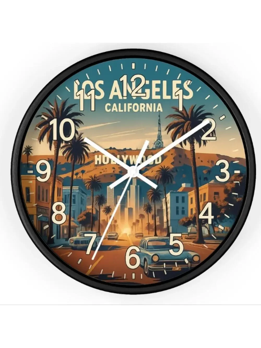 Hollywood Los Angeles Glow In The Dark Wall Clock New!